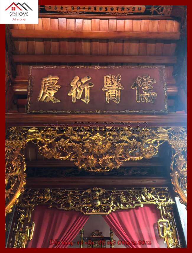 Hoành phi gỗ thờ chữ 